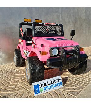 COCHE JEEP 12V, ROSA-PINK ( PLAZA Y MEDIA), RC PARENTAL, RUEDAS EVA - LE2552